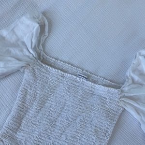 Reformation White Corset Blouse